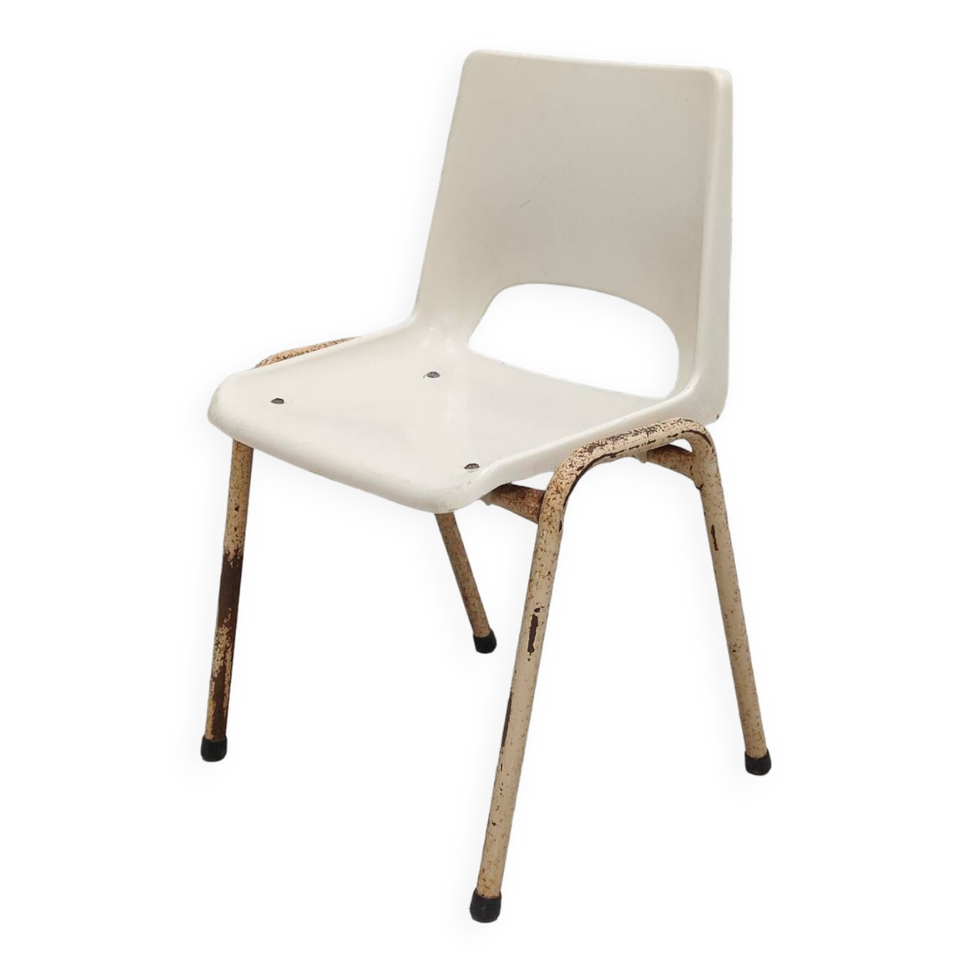 White molded plastic children's chair 1980