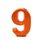 Space age orange ceramic solifleur vase, Marcel Radureau France 1970