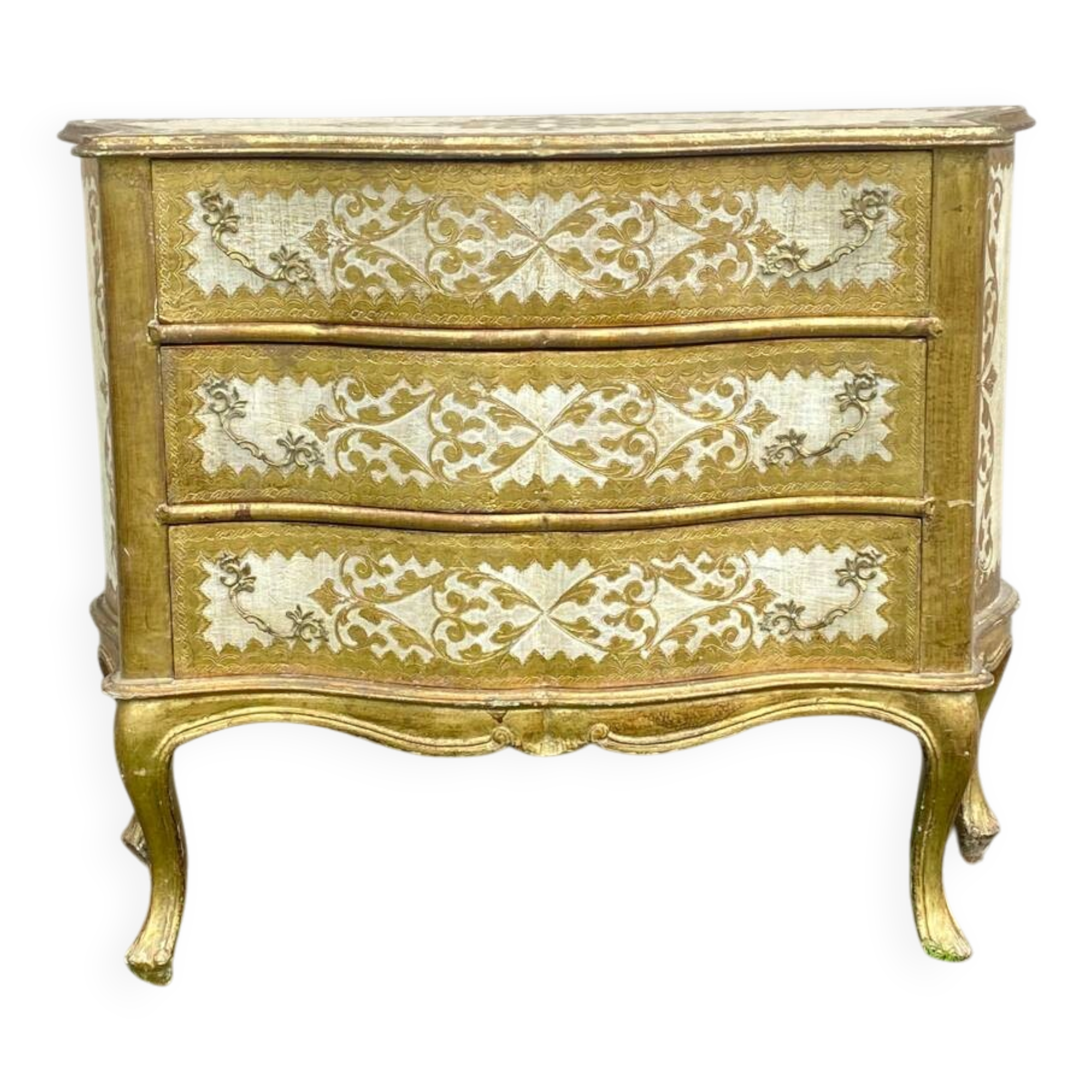 Commode florentine vintage en bois doré