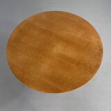 Italian design round table in wood and rattan