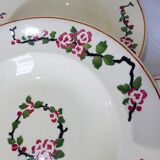 4 Longwy soup plates, Aubépines model 211260