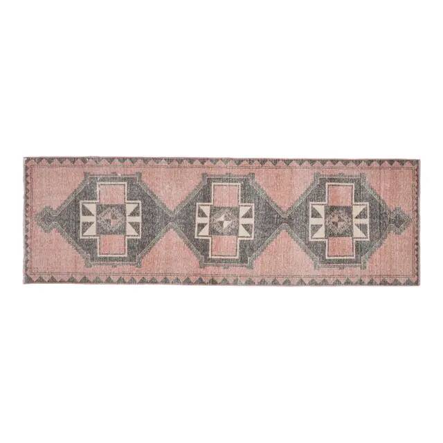 Vintage Turkish Oushak Wool Runner Handmade Wool Runner Rug 123x376