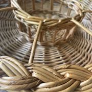 Serviteur / porte bouteilles en rotin naturel