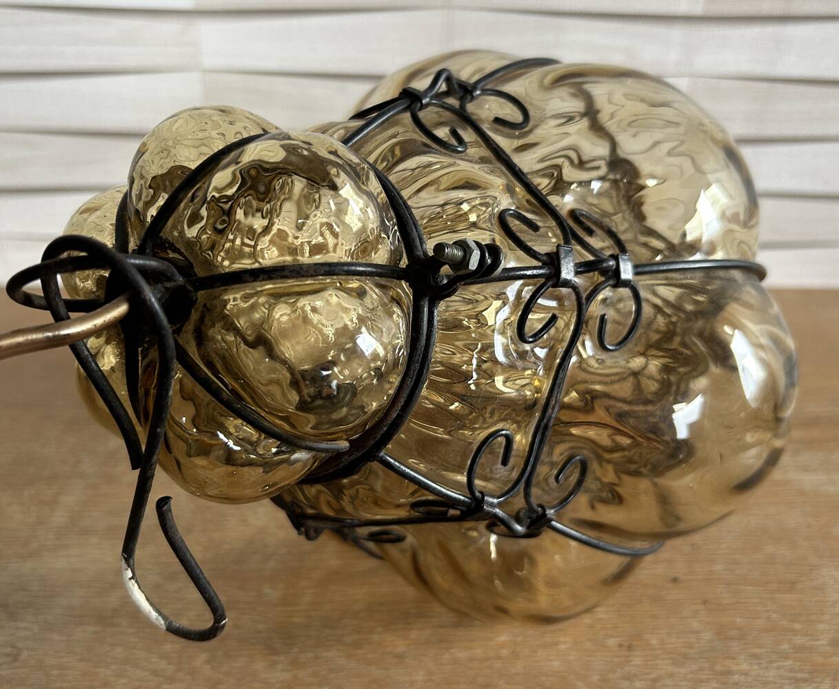 Hallway cage lantern, Murano blown glass, Venice, vintage, 1960s