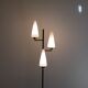 Vintage three-light floor lamp, in brass and opaline metal 1960