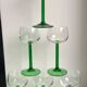 lot de 6 verres verts à vin blanc made in France années 60-70