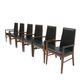Arne Vodder Mid-Century Modern Set of Six Leather Dyrlund Danish Chairs, 19