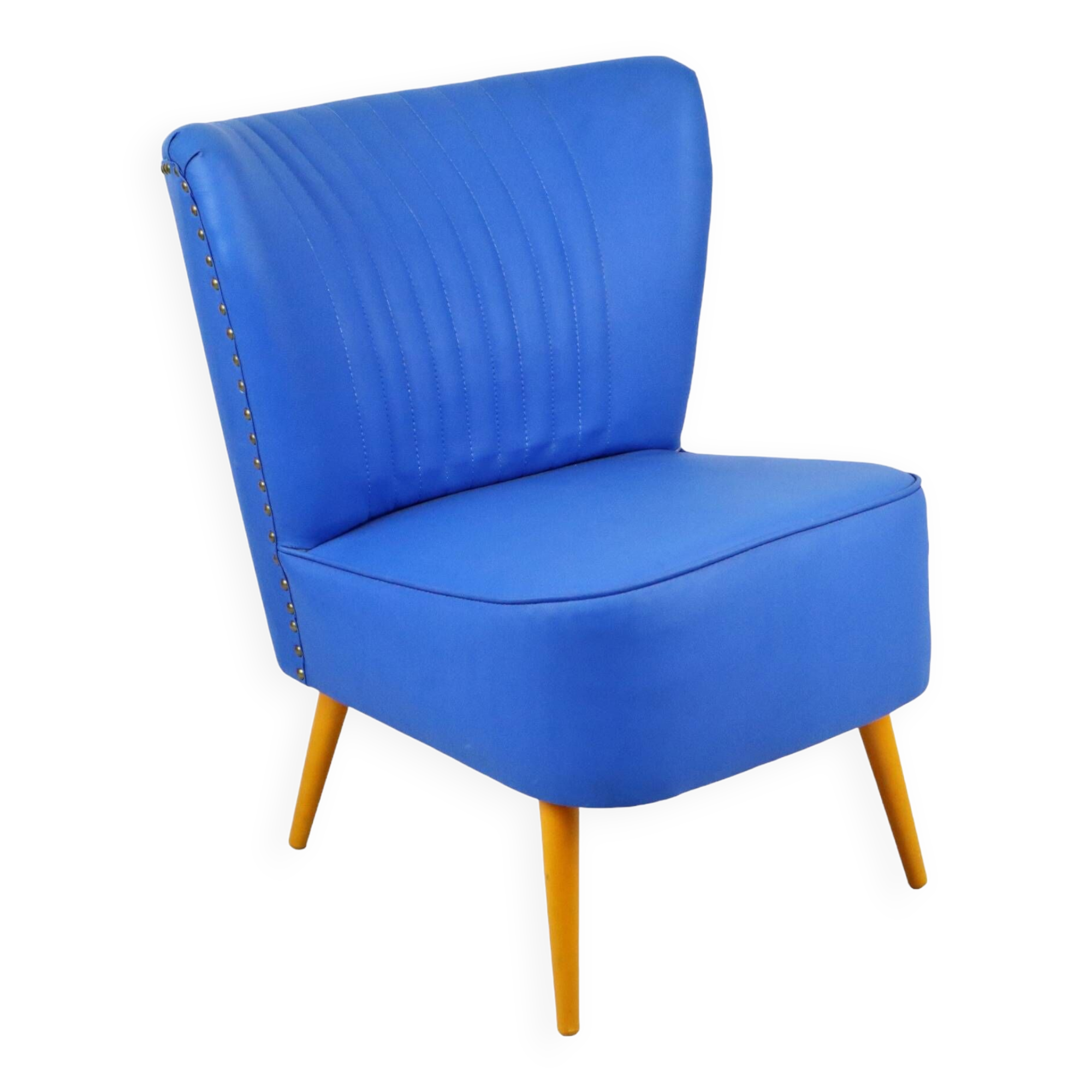 Expo 58 Armchair Seat Replica Blue Vintage Conical 72cm
