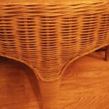 Rattan half-moon coffee table