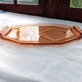 Plateau en verre rose