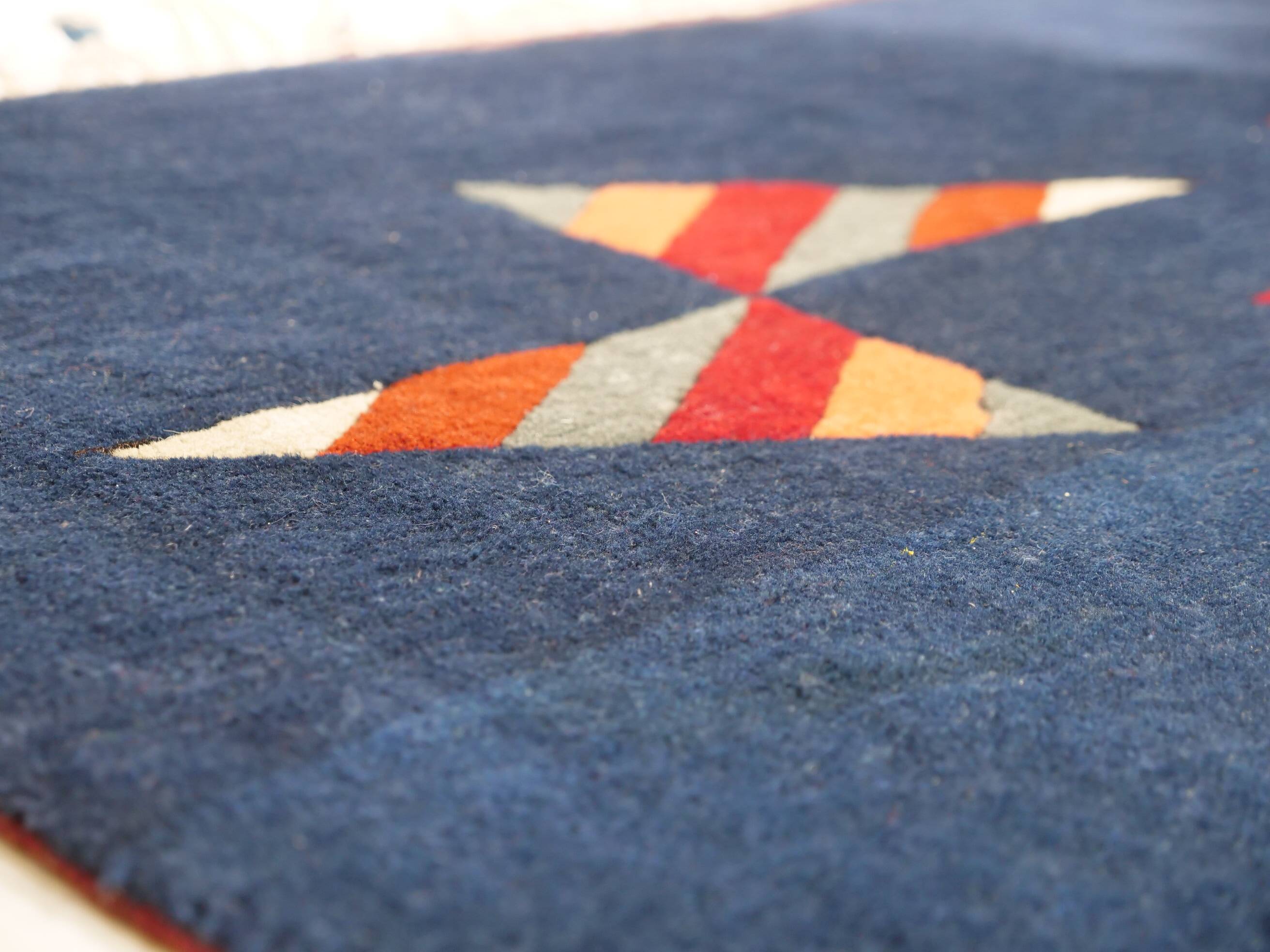 Postmodern Hand-Knotted Wool Rug from Nepal, 1980s Vintage