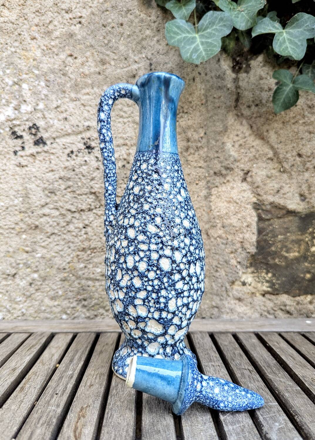Vintage blue lava jug