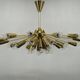 Kamenický Šenov 28-Light Brass Sputnik Chandelier, Czechoslovakia, 1970s