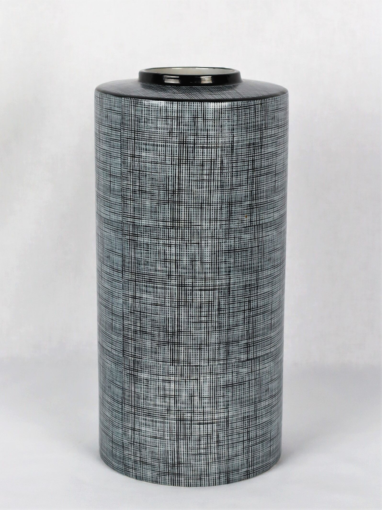 Black and grey porcelain vase by François Bernard