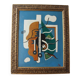 Peinture à l'huile abstraite VINTAGE 1959 | Cubisme moderne du milieu du siècle | Original S