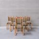Set of six oak mid-century dining chairs