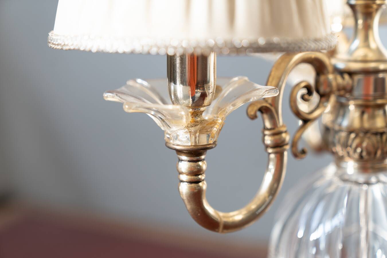 Delta Quattro 5-Light Crystal Table Lamp – Silver Finish