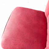 Vintage red cocktail armchair with compass feet