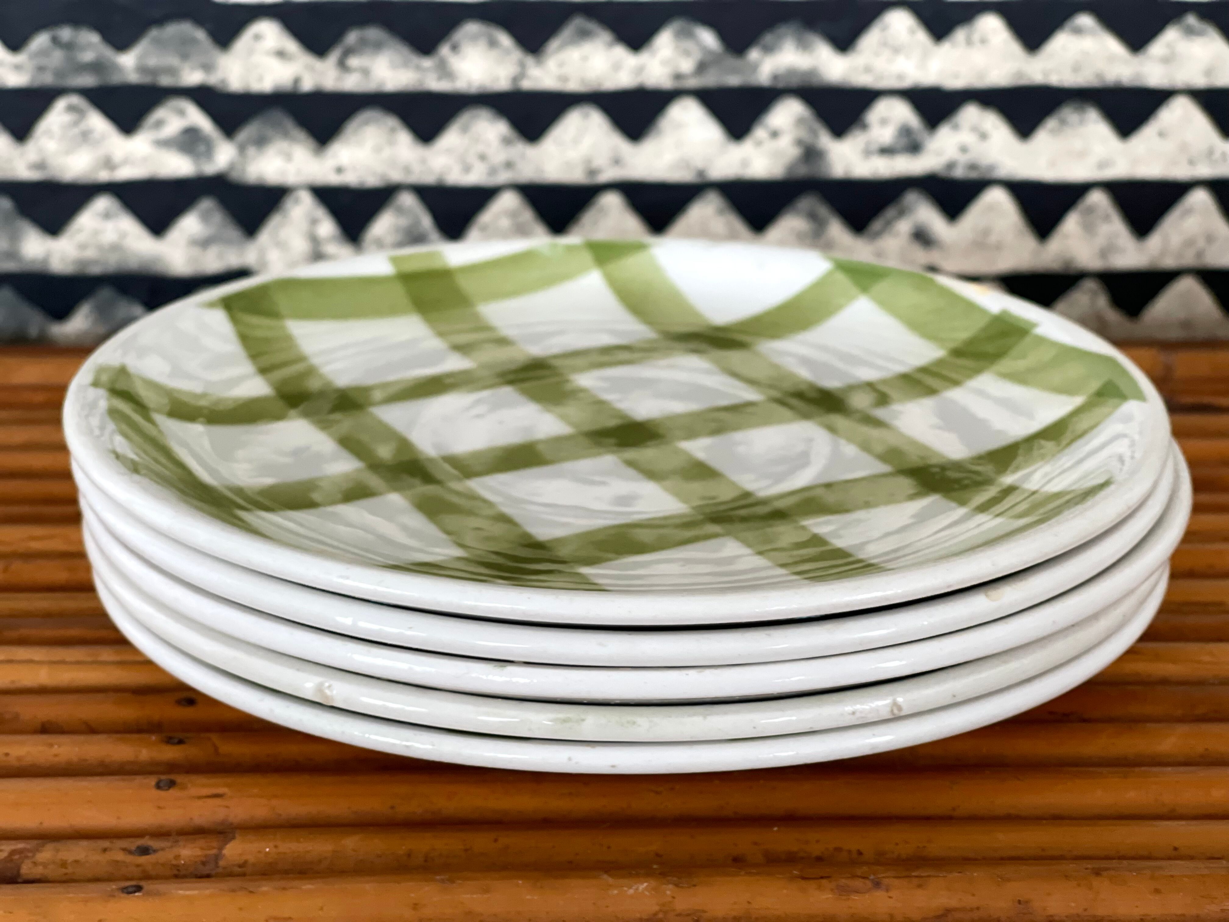 5 cups and saucers vichy 1950