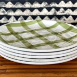 5 cups and saucers vichy 1950