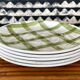 5 cups and saucers vichy 1950