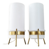 Pair of vintage lamps Parscot 1950