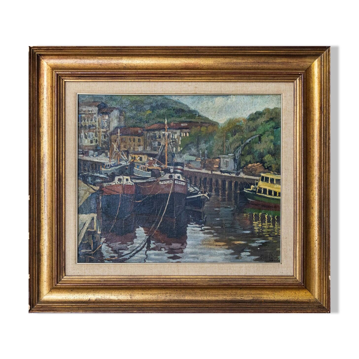 Tableau Impressionniste - Scène Portuaire