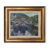 Tableau Impressionniste - Scène Portuaire