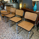 Set of 4 vintage Cesca B32 chairs by Marcel Breuer