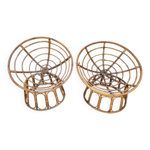 paire de fauteuils en - rotin