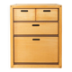 Flötotto chest of drawers, 1970s, beech, brown HPL, 4 drawers