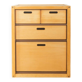 Commode Flötotto, années 1970, hêtre, HPL marron, 4 tiroirs