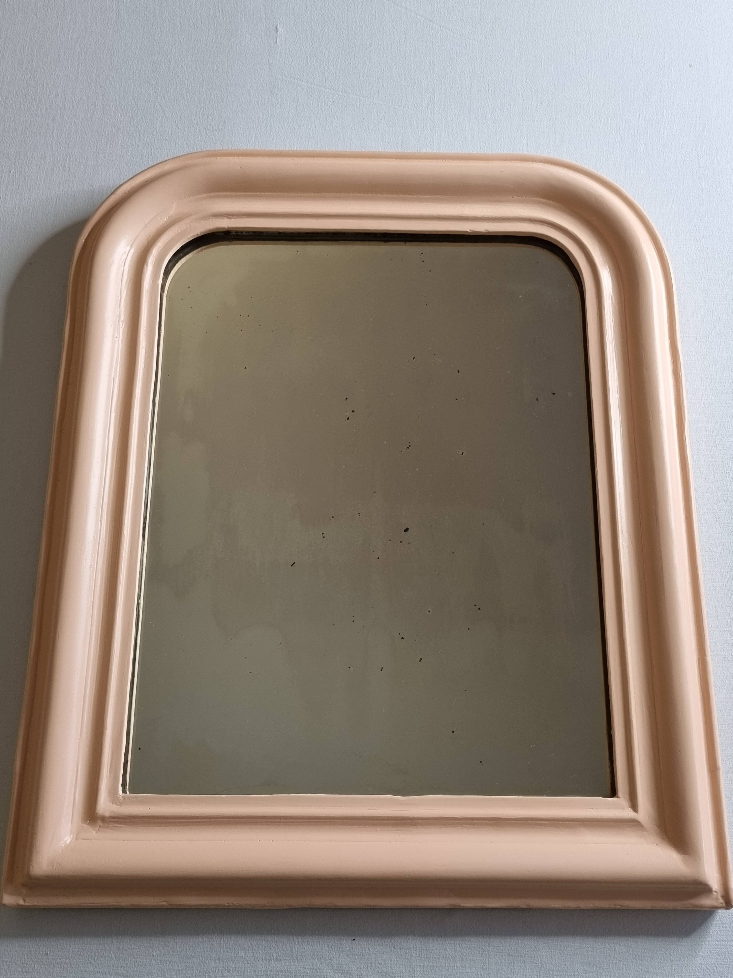 Vintage Louis Philippe style apricot table mirror 53 cm x 45 cm