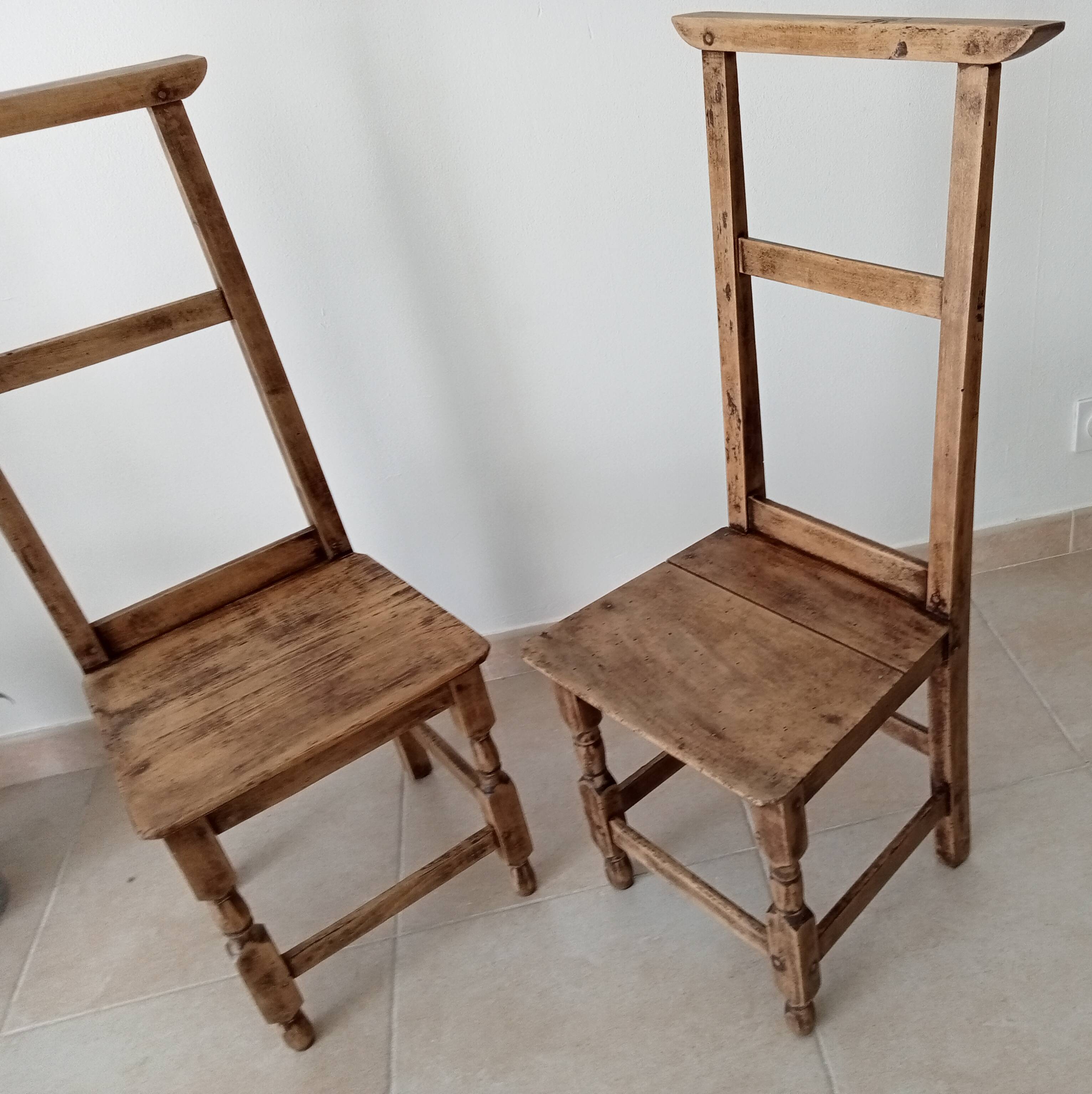 Paire de chaises anciennes prie Dieu XIXeme