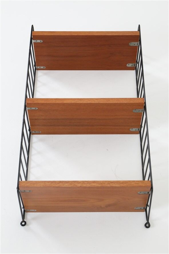 Original String shelf / Kajsa & Nisse Strinning / teak / modern mid-century design / black / 75x40x20cm