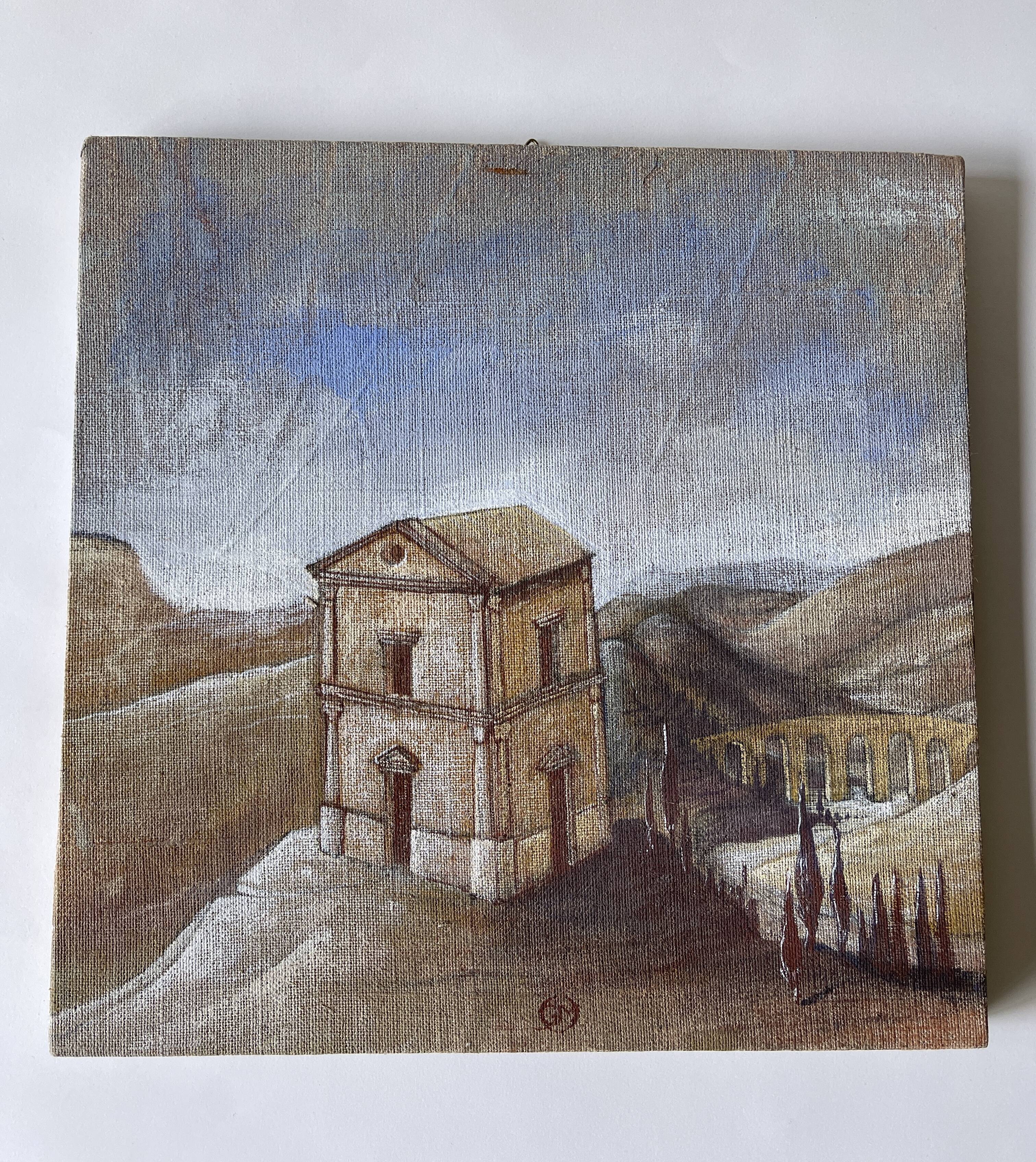 Oil on canvas landscape signed Gouny and Marange