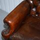 Chesterfield leather canapé in Georgian style with lion paw carved feet.