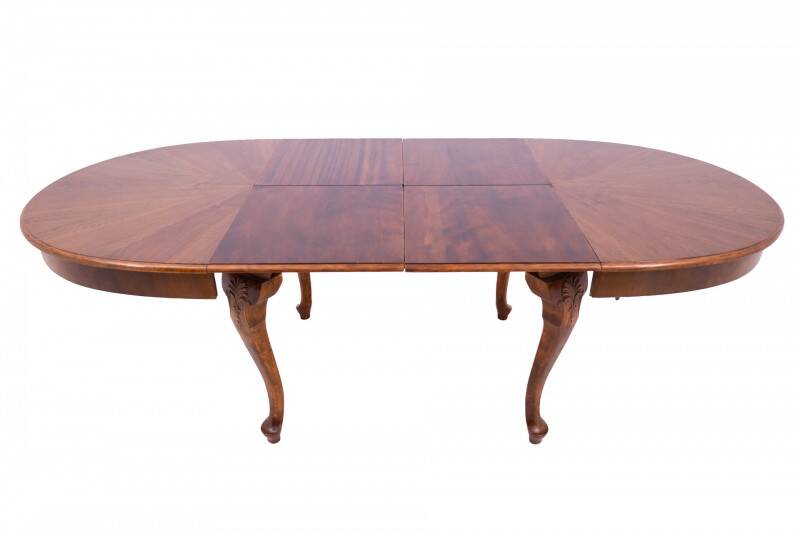 Large extendable table with eight chairs, late 19th century, France. After renovation.