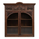 Ancien meuble bibliothèque de château decor blason lion