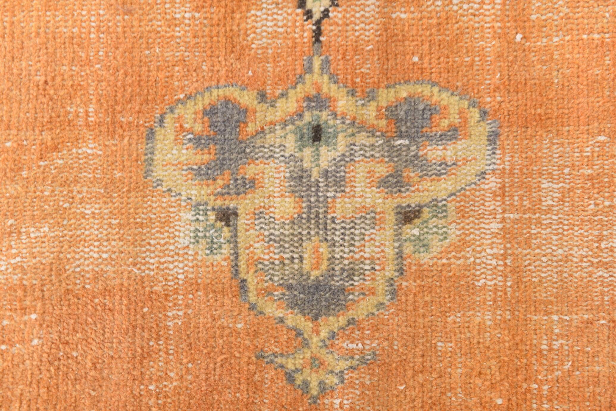 6x9 Vintage Pale Orange Oushak Handmade Vintage Rug, 176x260 Cm