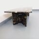 Vintage rectangular coffee table in black marble and smoked glass from the 1970s.