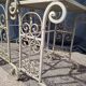 Nesting tables in patinated iron.