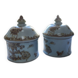 Duo of sugar bowl or candy box
