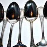 Series of 12 vintage tablespoons in silver metal ercuis
