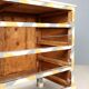 Antique Umbertino chest of drawers in walnut and fir, 4 drawers, 19th century.