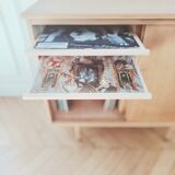 Vinyl cabinet / Renovated low modernist sideboard, 1960s-70s