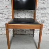 4 vintage chairs upholstered with skai