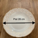 Villeroy and Boch round hollow dish "small golden flowers" 1950s