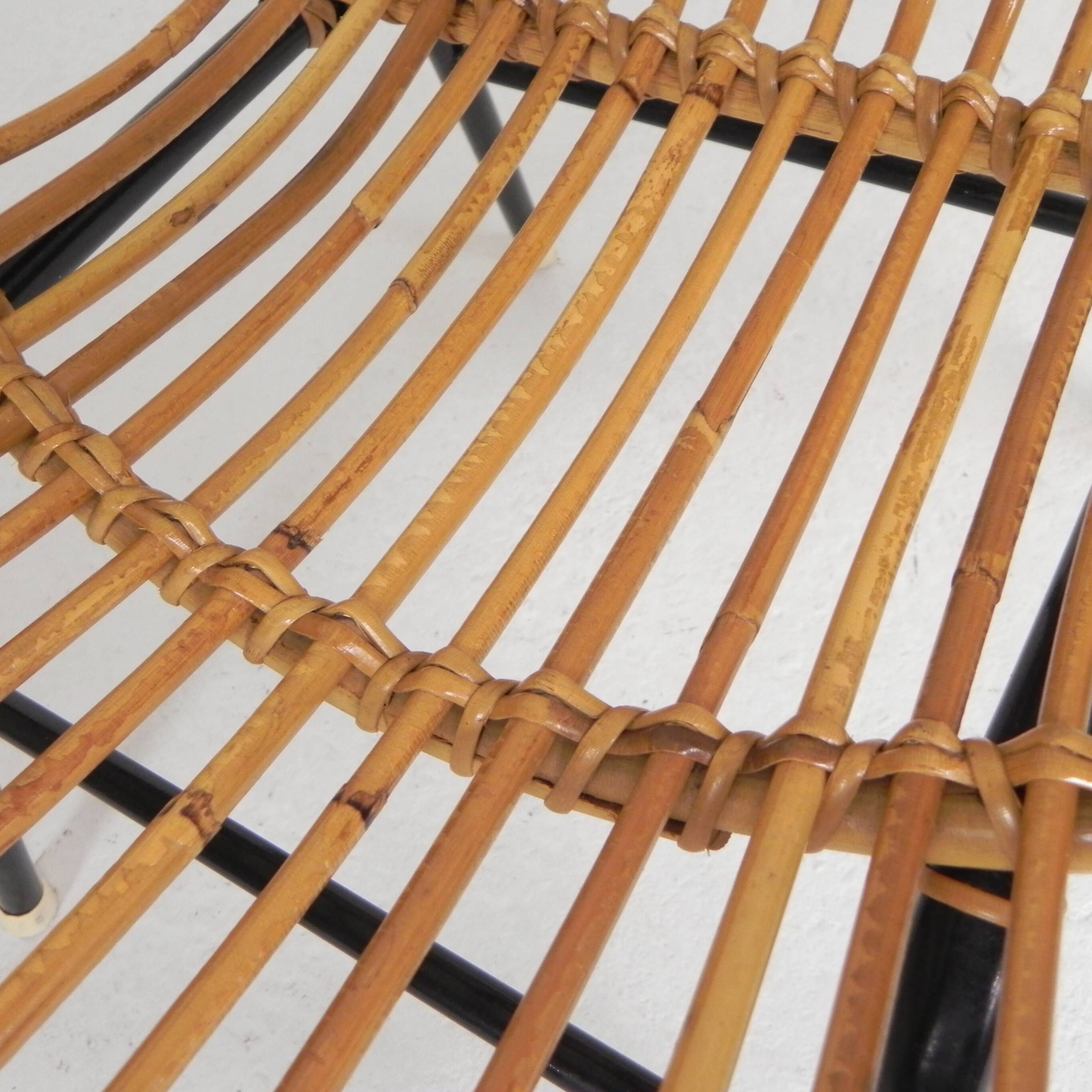 Vintage Rohe Noordwolde bamboo chair, 1960s