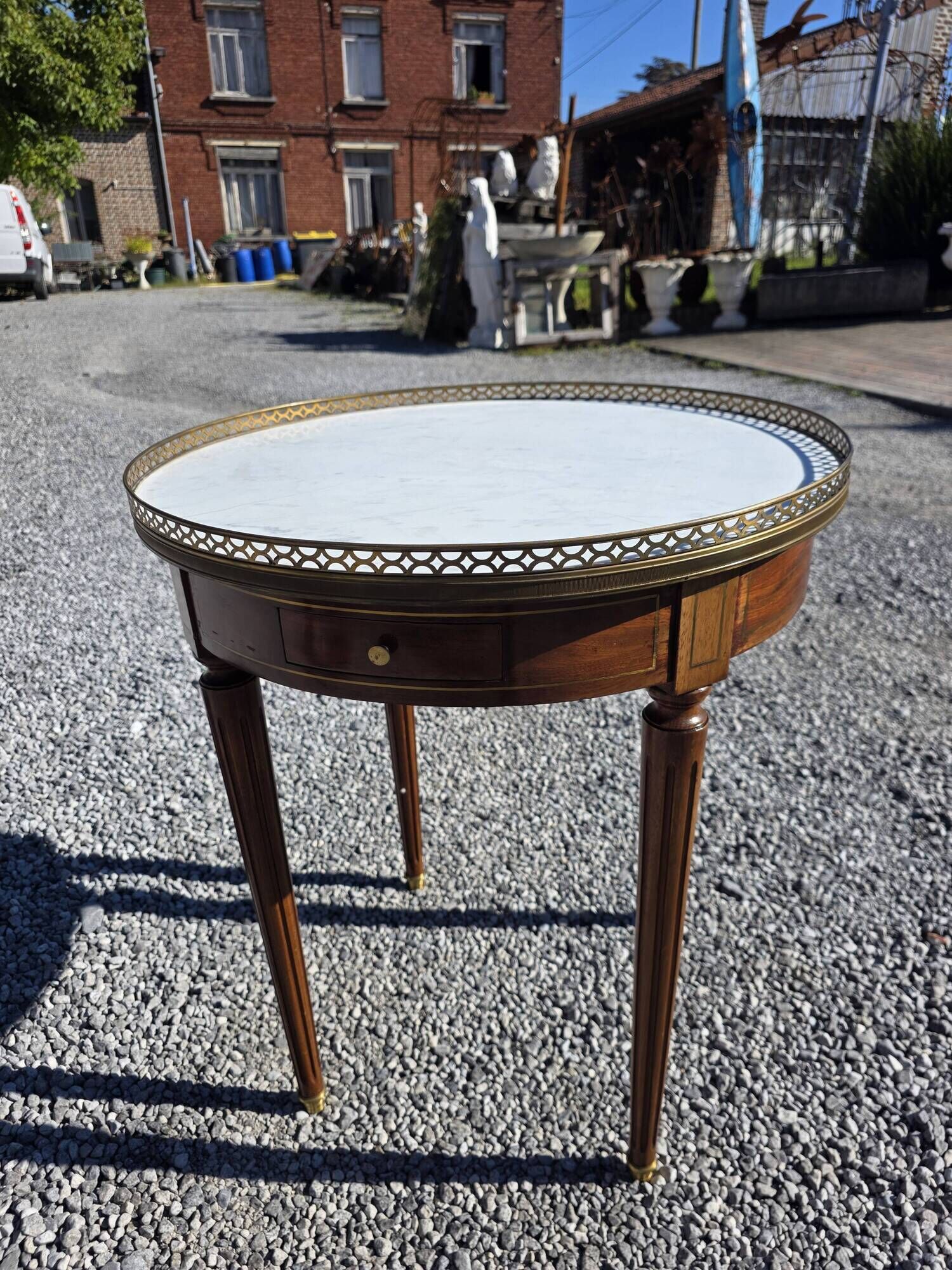 Louis XVI style bouillotte table in mahogany